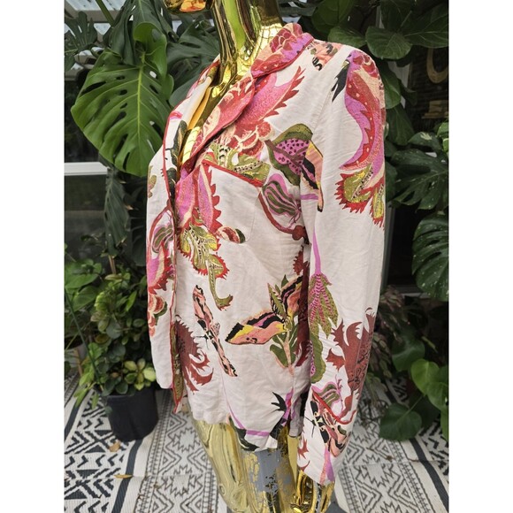 Anthropologie Raphael Balme Flannel Pajama Top Womens Floral Paisley Sleep Small - Picture 3 of 7